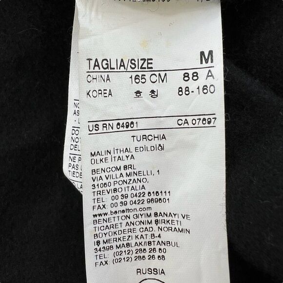 Sisley Limited Edition Cable Knit Wool Blend Hankerchief Hem Shacket Black Sz M - Picture 7 of 9